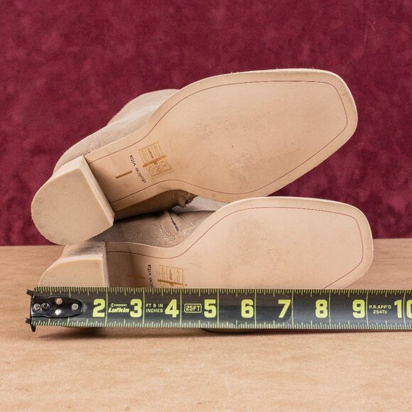 Dolce Vita Women Flynn Beige Suede Fashion Zip Block Heel Knee Boots sz 7.5 - Picture 5 of 10